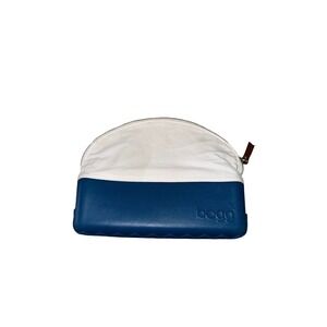 Bogg Bag Beauty and the Beach Cosmetic Pouch Blue White Canvas EVA Bottom